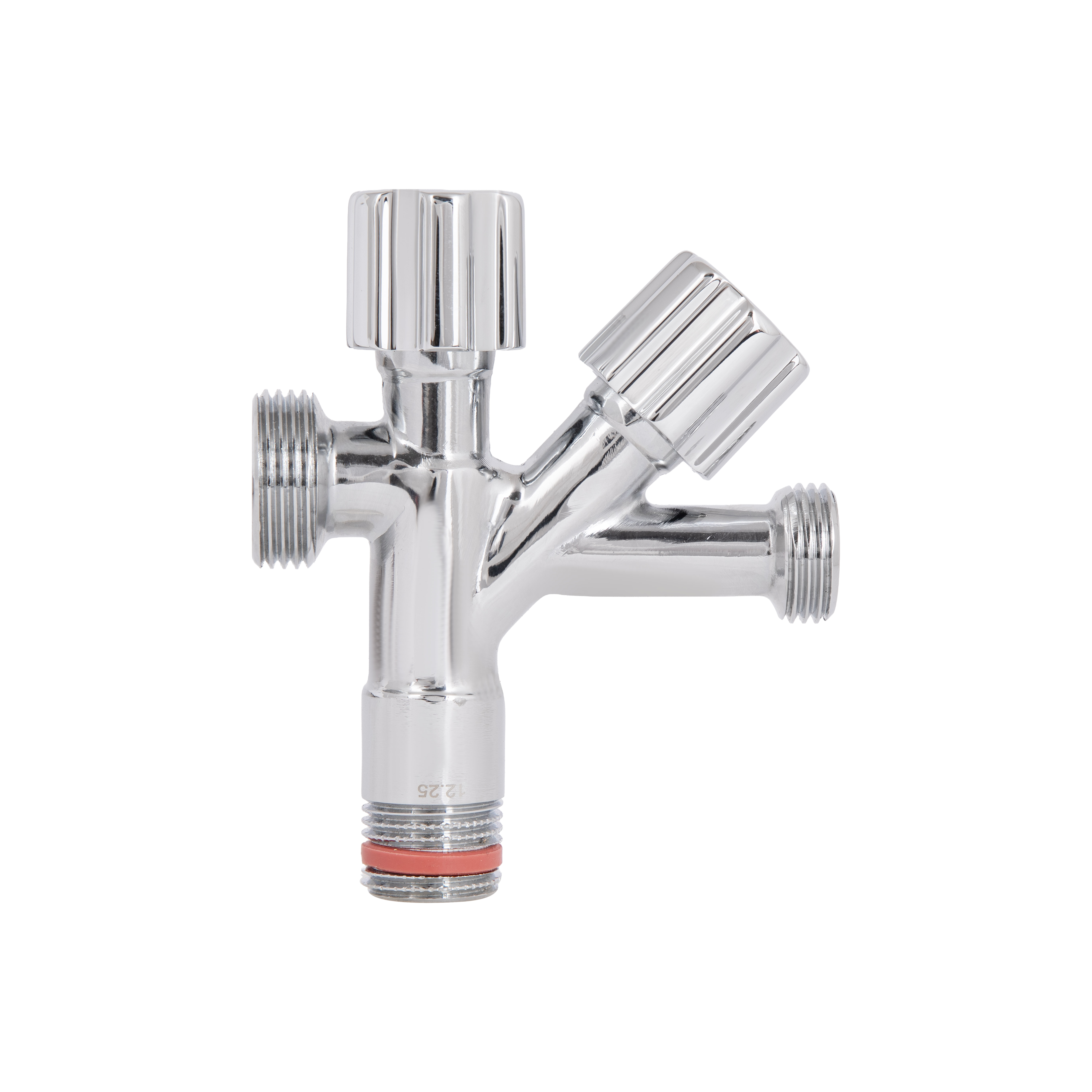 Кран кутовий подвійний  Thermo Alliance Forte 1/2"З х 1/2"З х 3/4"З, хром TAF187W151520