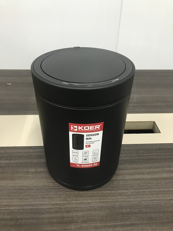 Відро для сміття сенсорне кругле KOER TC-020609-05 9 л (колір чорний) (KR5939)