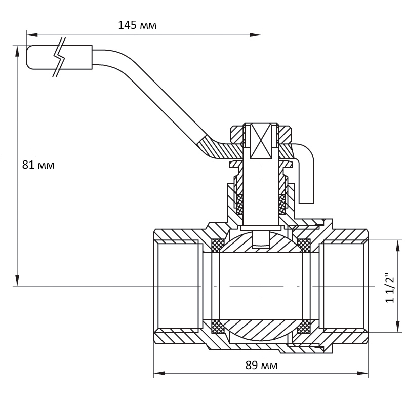 Кран кульовий Koer 1 1/2" ГГР (KR.214) (KR0021)