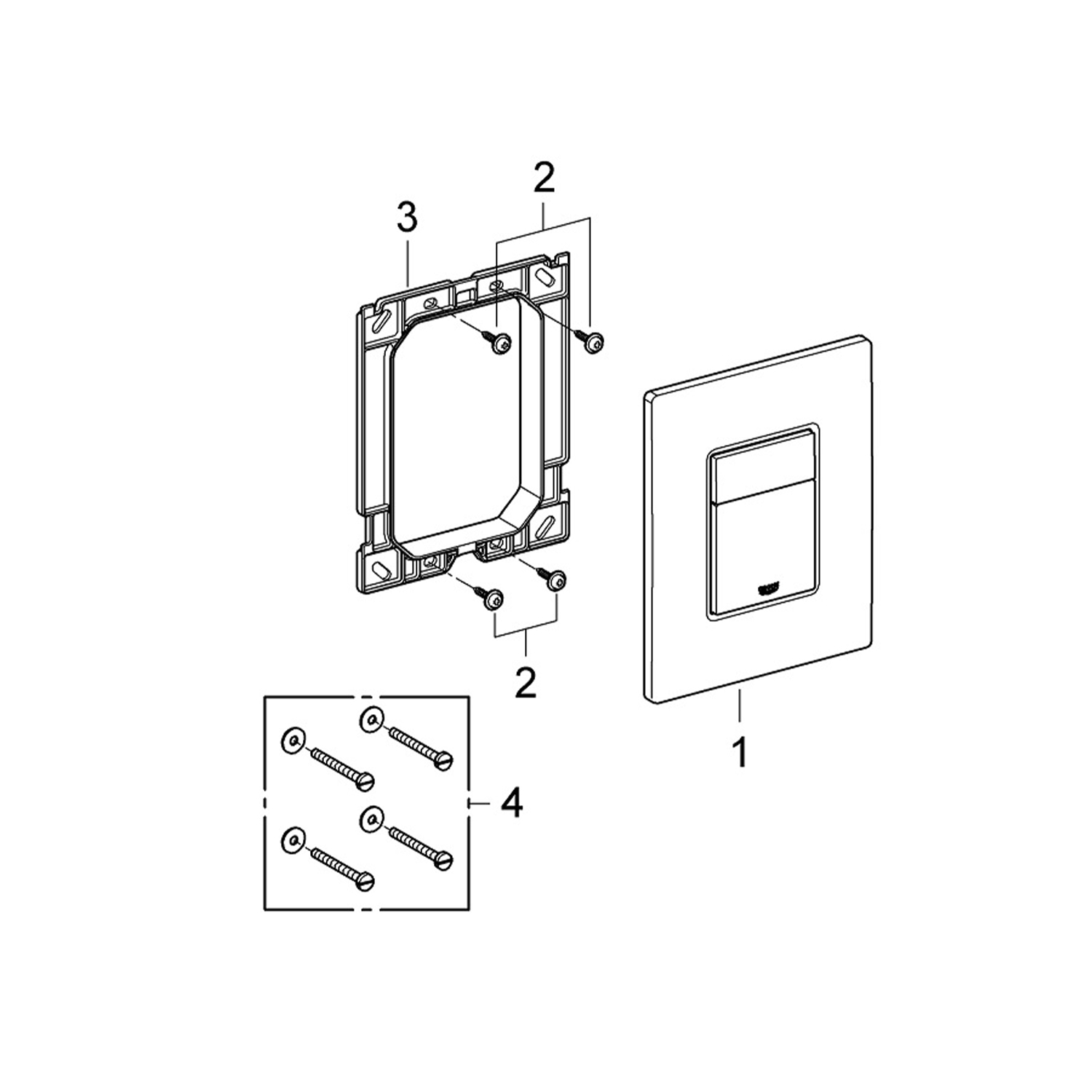 Комплект 4 в 1: Інсталяція Grohe Solido 2 в 1 38971000 + Панель змиву для унітаза Grohe Even Black 38966KV0 + Унітаз безободковий Kroner Oker WHI533536 RIMLESS з сидінням Slim Duroplast / Soft-close / Quick relase KO533536WHIR (38971966KV0KO53R)
