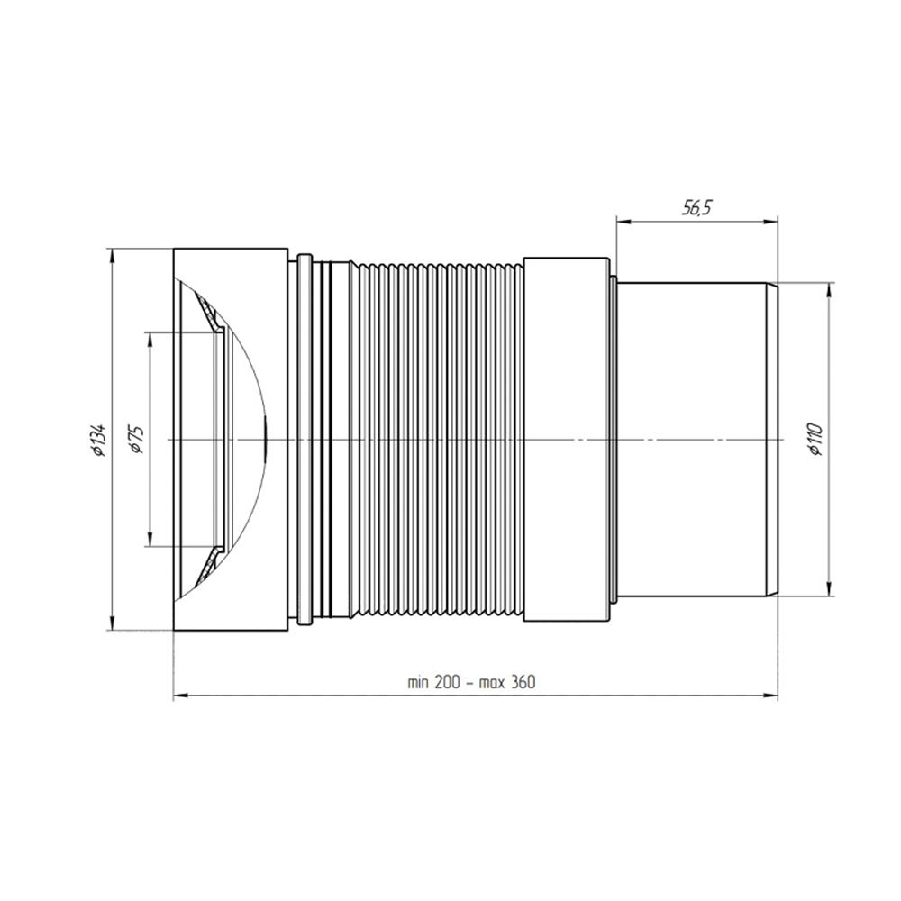 Гибкая труба для унитаза ANI Plast К821R