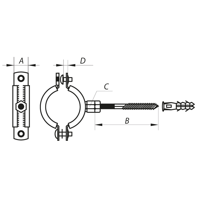 Хомут трубний оцинкований Koer KCB.10.G 3/4" (26-30) сірий (KR2785)