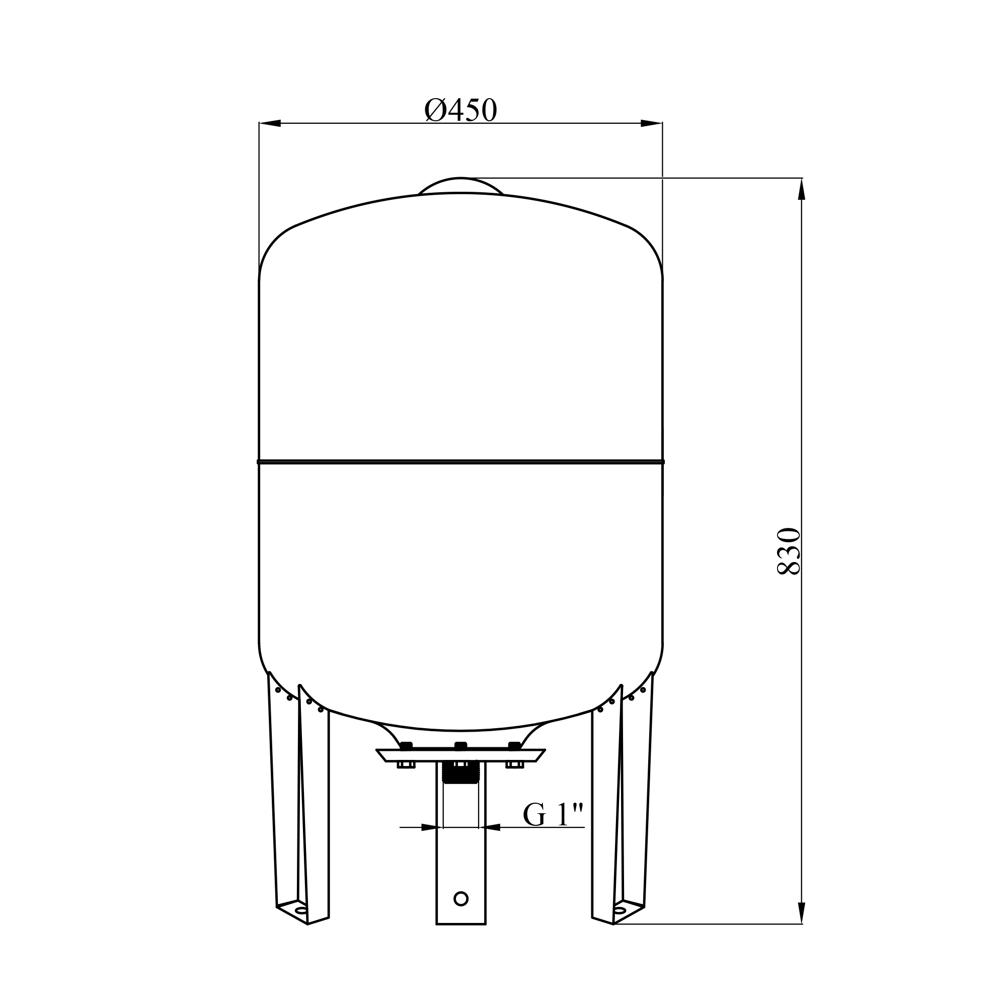 Гідроакумулятор Pumpman VT вертикальний 100 л