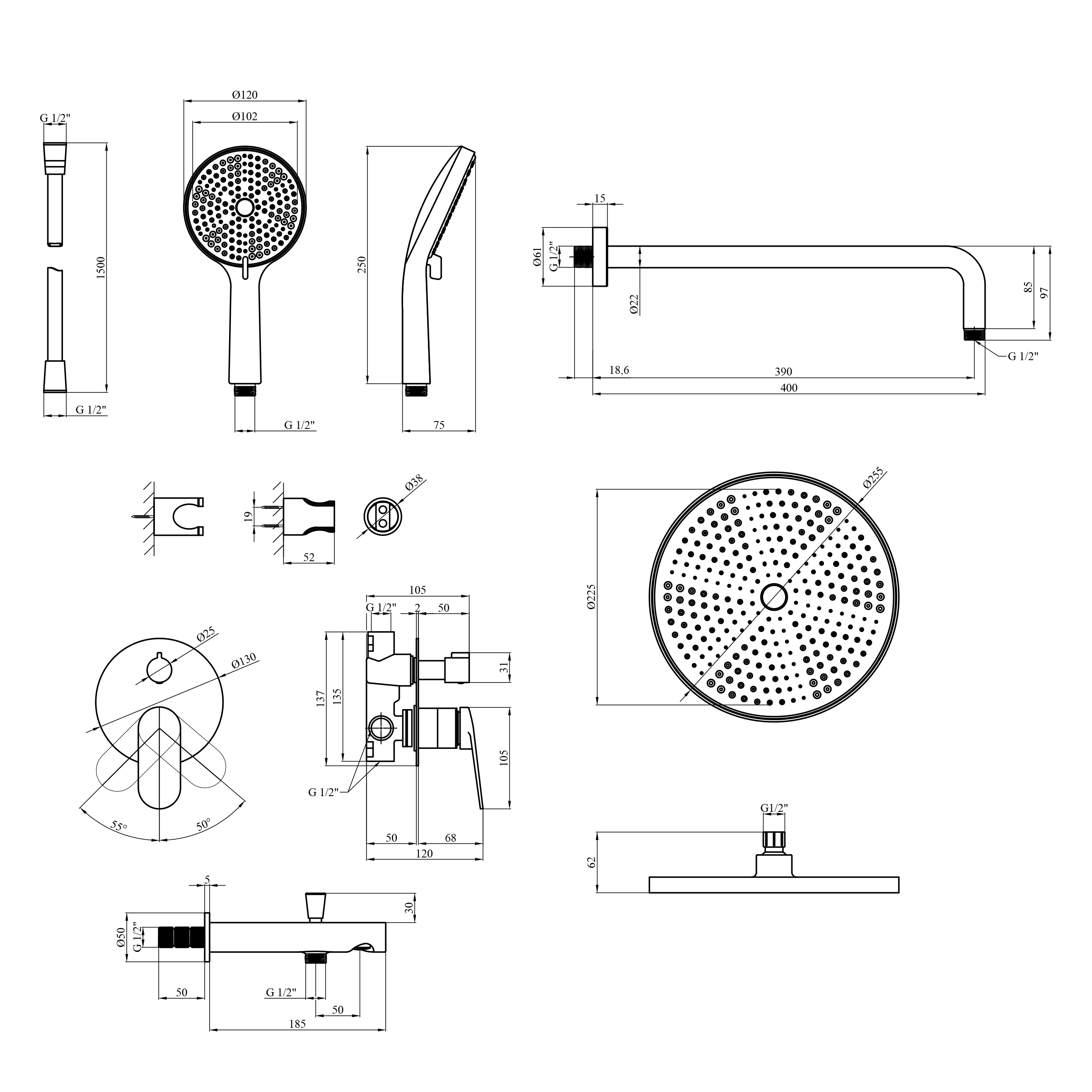 Душова система Kroner Element 211335A-5301