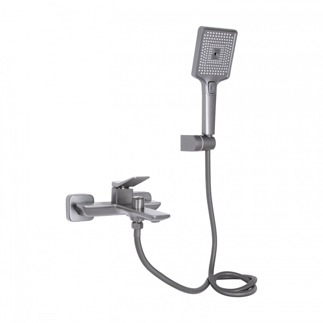 Змішувач для ванни Qtap Presto (з душовим гарнітуром) QTPRE259GRP45584 Gunmetal Black