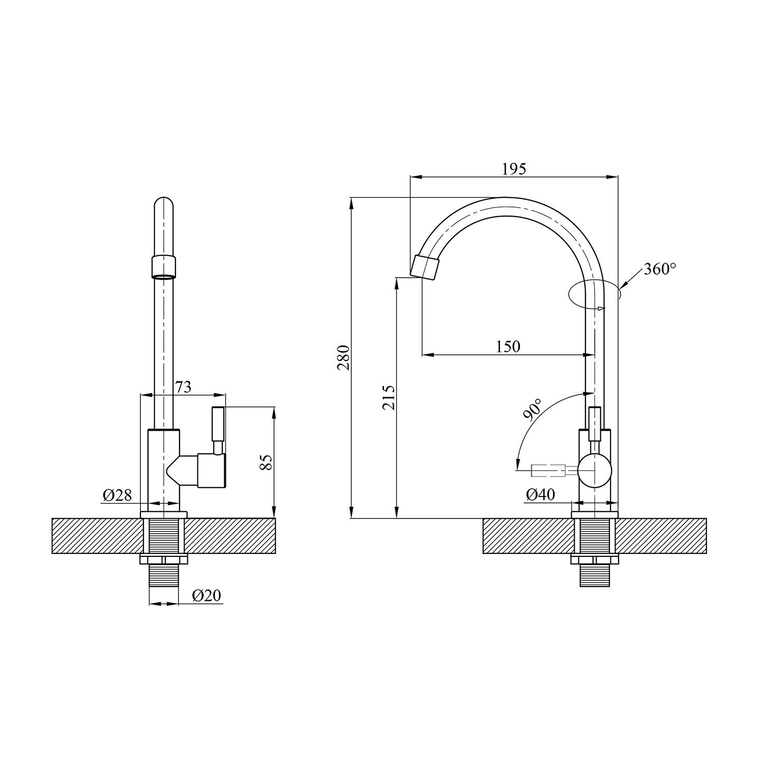Кран на одну воду Kroner KRP Edelstahl Klassisch - SCH098