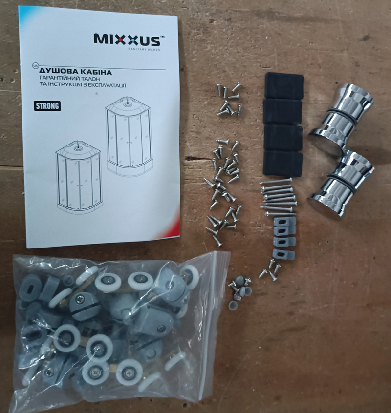 Бокс душовий без гідромасажу з високим піддоном MIXXUS STRONG SB01-90x90x215-FB SATIN матове скло 4мм (MI6884)
