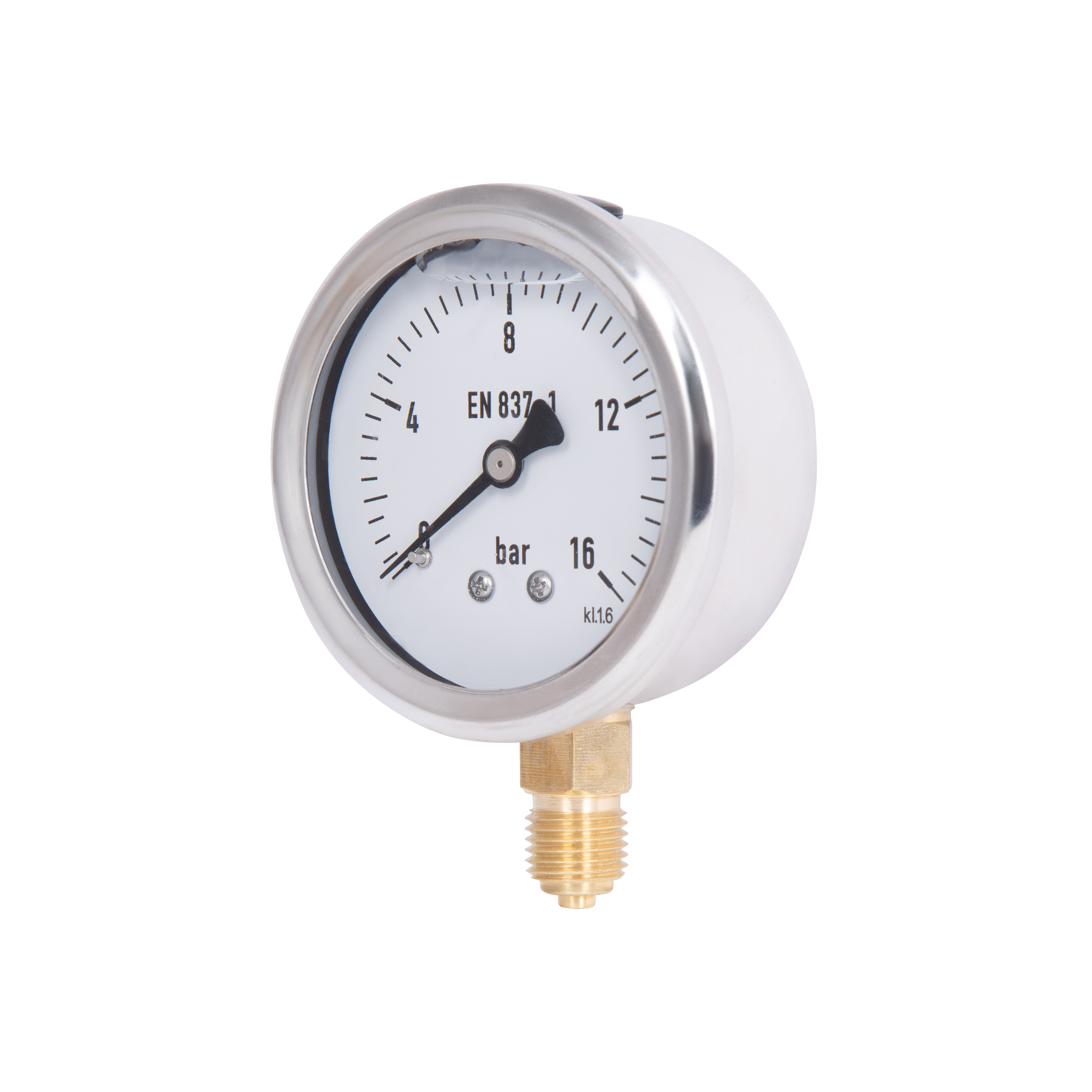 Манометр гліцериновий Thermo Alliance Forte d63 мм, 1/4"З із нижнім підключенням (латунь) 0-16 бар TAF170G16B