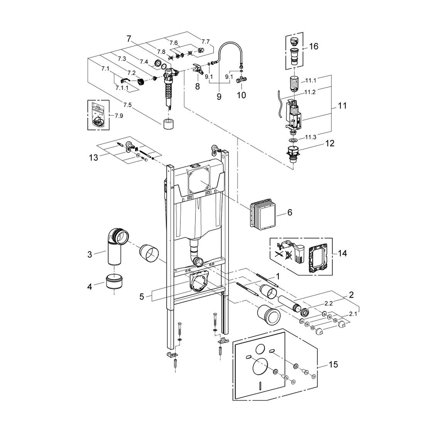 Комплект 4 в 1: Інсталяція Grohe Solido 2 в 1 38971000 + Панель змиву для унітаза Grohe Even Black 38966KV0 + Унітаз безободковий Kroner Harz WHI493736 RIMLESS з сидінням Slim Duroplast / Soft-close / Quick relase KH493736WHIR (38971966KV0KH49R)