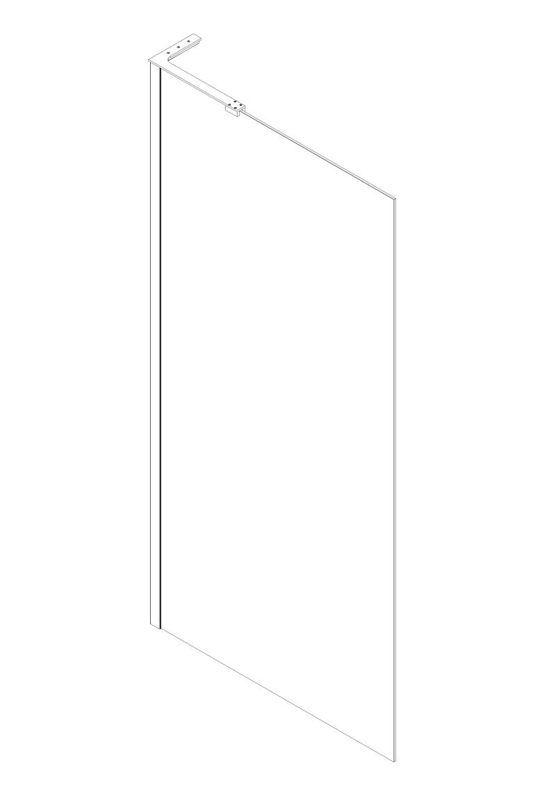 Душова перегородка Walk-In KOER SR SP02-100x200-TR-01 прозоре скло EASY CLEAN 8мм хром (KR5395)
