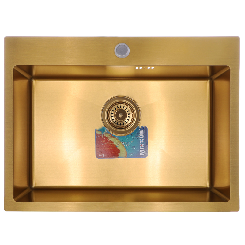 Комплект: мийка, змішувач, диспенсер MIXXUS SET-6045-200x1.0-PVD-GOLD (Колір золото) (MX0589)