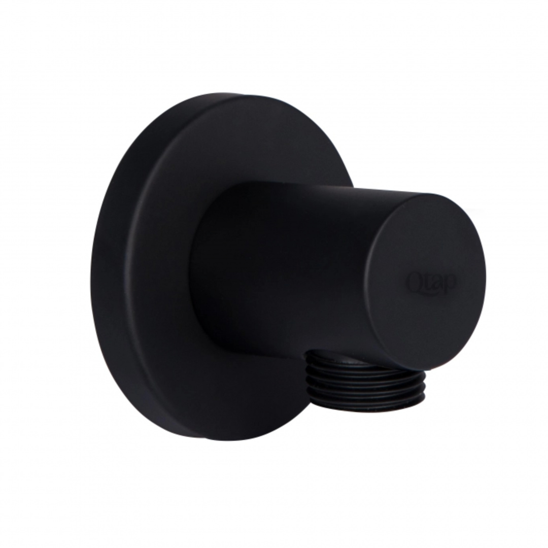Акційний набір Qtap 1+1=3: Підключення для шлангу Spojeni Matt Black, округле QTCRBB030