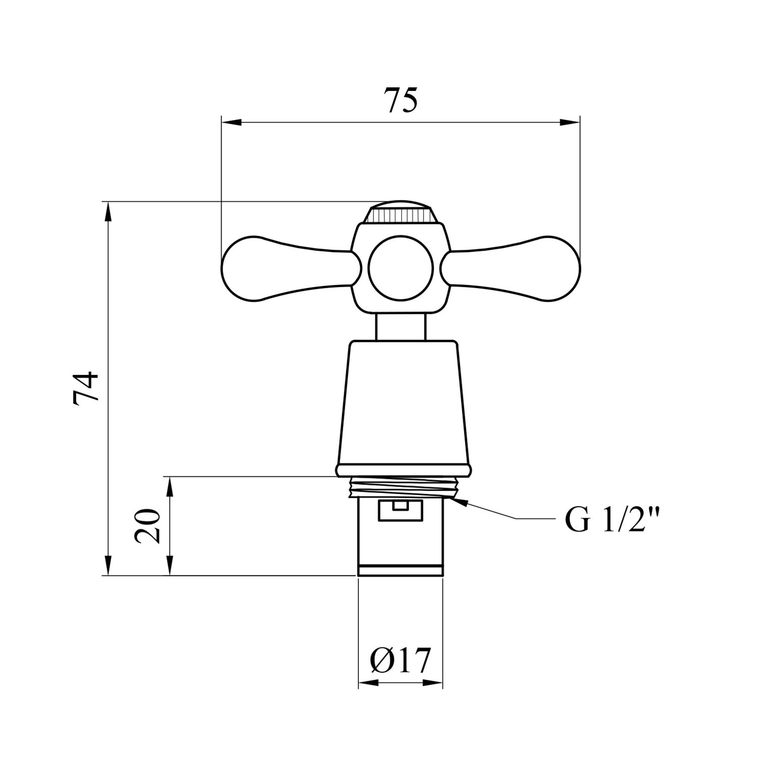 Ручка з кран-буксою для змішувача Kroner KRM - C986 (пара)