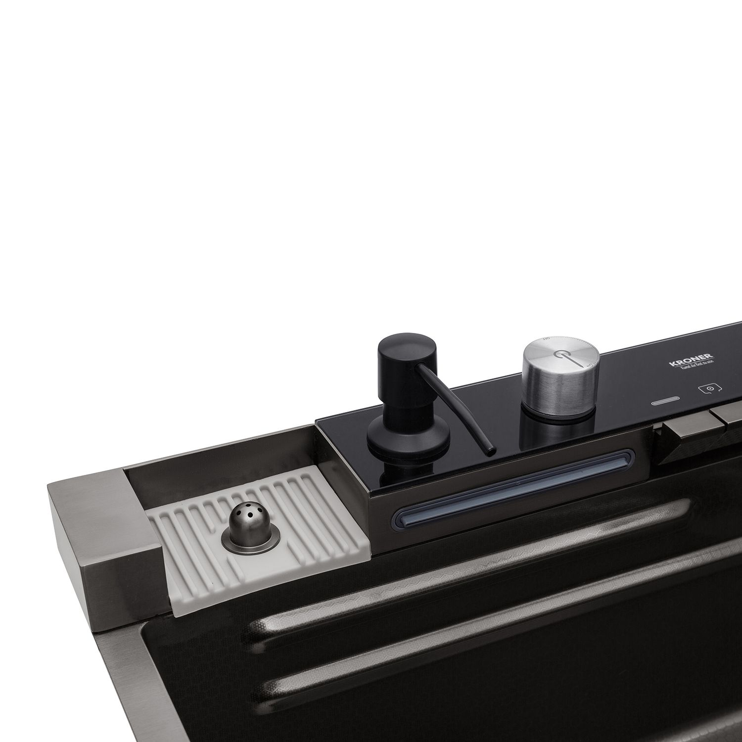 Кухонна мийка Kroner KRP Schwarze - SET7546ARTHM PVD (3.0/0.8 мм)