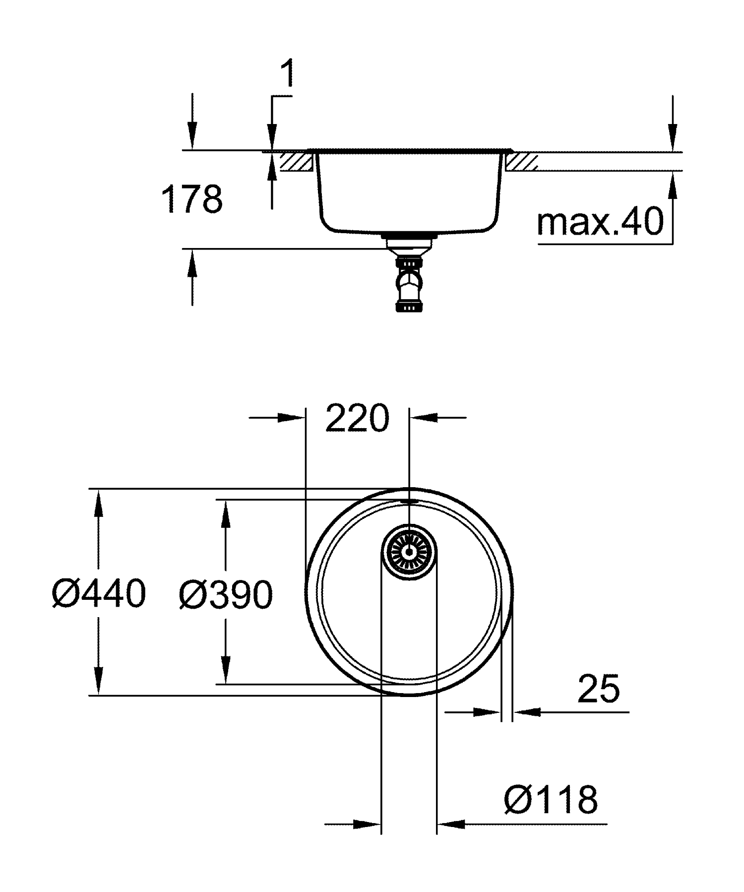 Мийка для кухні із нержавіючої сталі Grohe K200 (31720SD0)