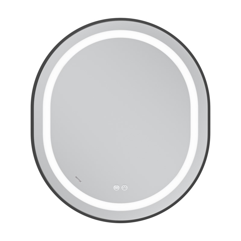 Дзеркало MIXXUS PREMIUM ELLIPSE MV05-80x70-REVERSE BLACK з LED Touch, Anti-fog, димером (3-6,5kK) (MP6646)