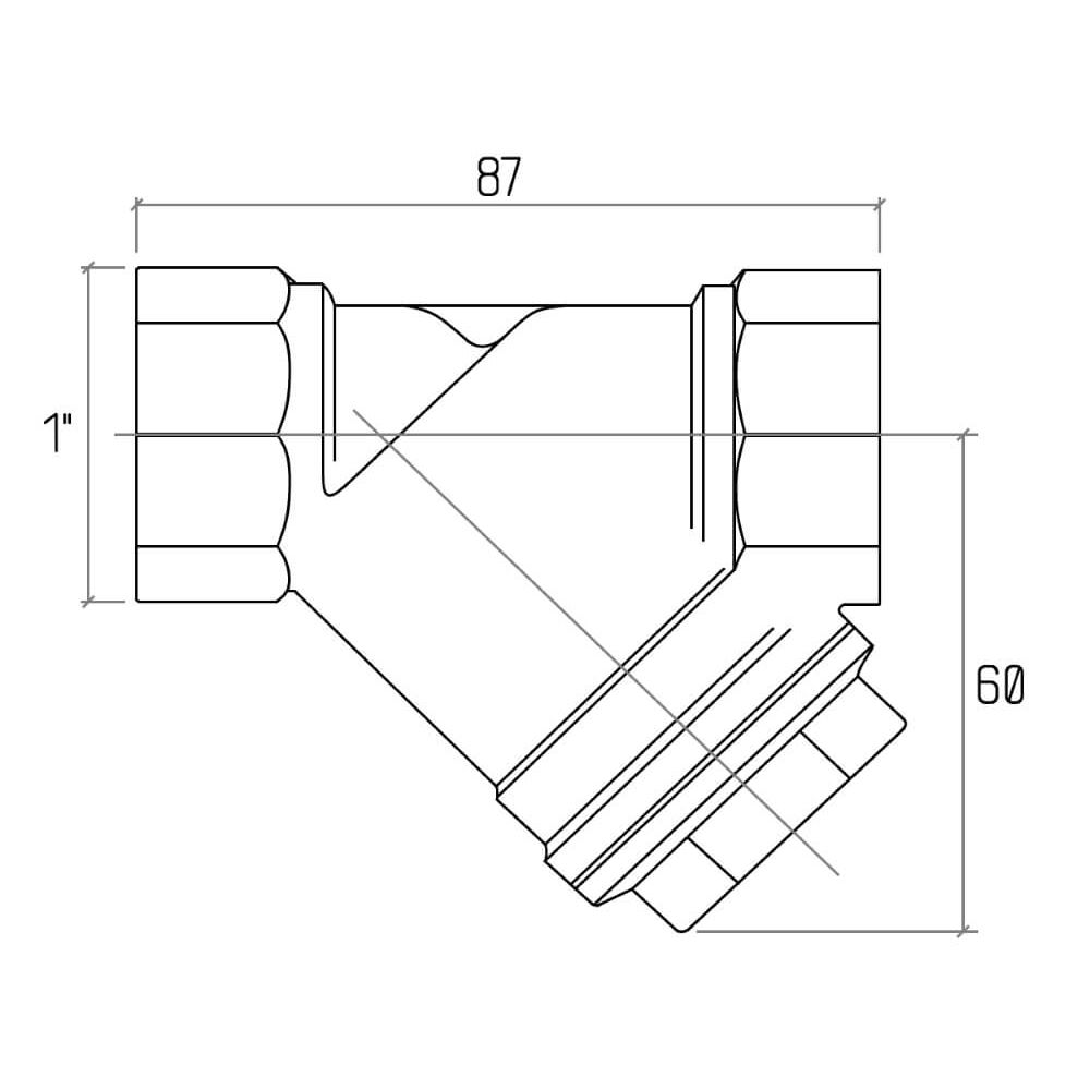 Фильтр косой Rastelli 1" Арт. 412