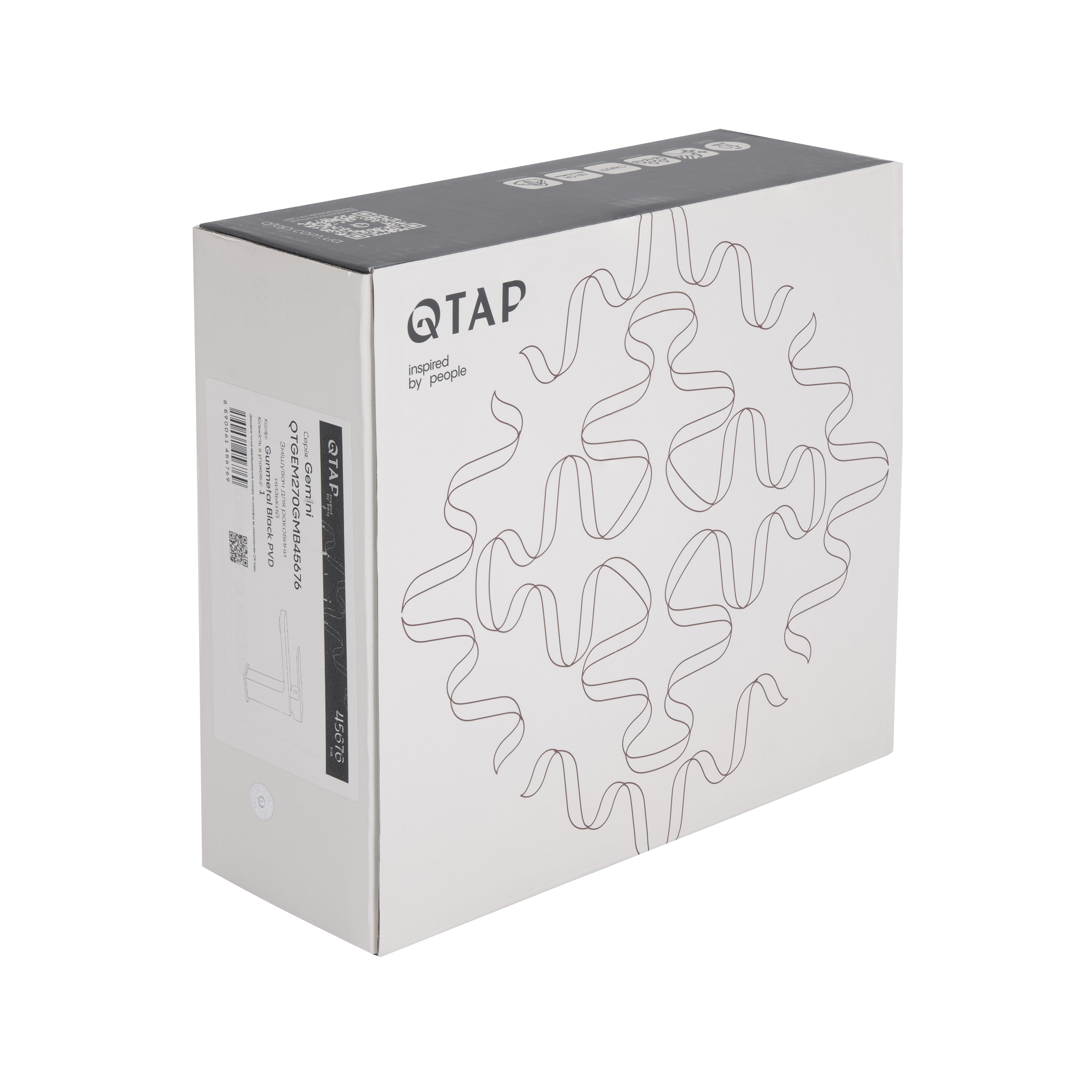 Змішувач для раковини Qtap Gemini QTGEM270GMB45676 Gunmetal Black PVD