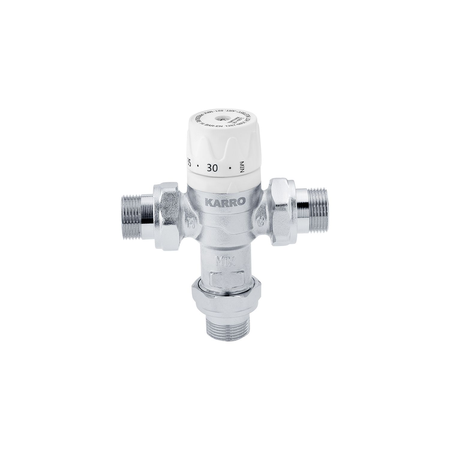 Змішувальний термостатичний кран Karro 1/2" ЗЗЗ нікельований KR-1081