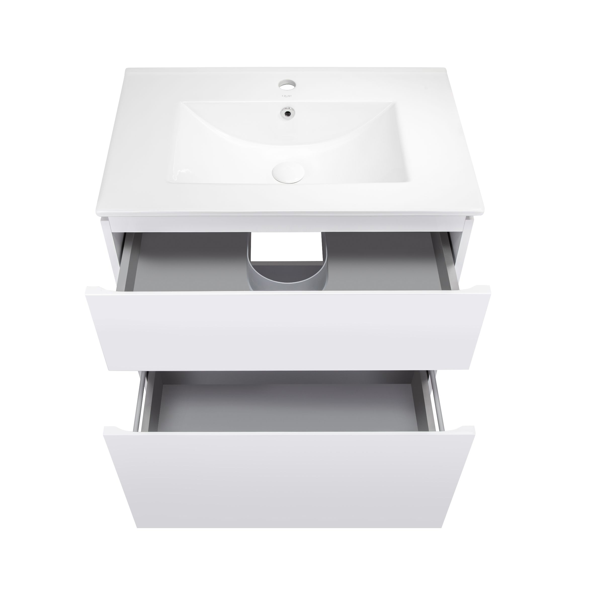 Комплект Qtap Albatross 710х825х460 White тумба підлогова + раковина урізна QT0171TN700D3070CW