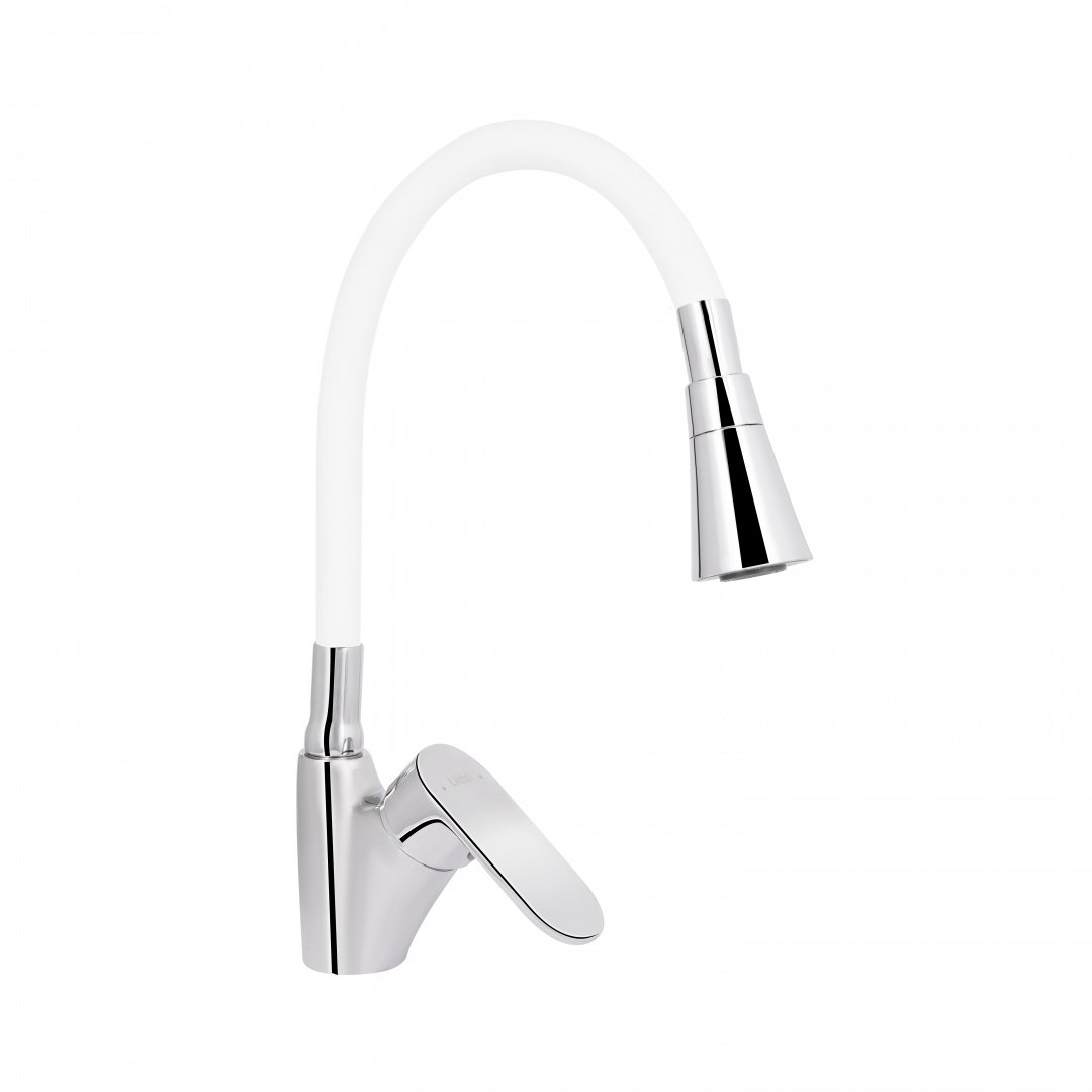 Змішувач для кухні Lidz Tani 007F3 з гнучким виливом (k40) LDTAN007F3WCR40423 Chrome/White