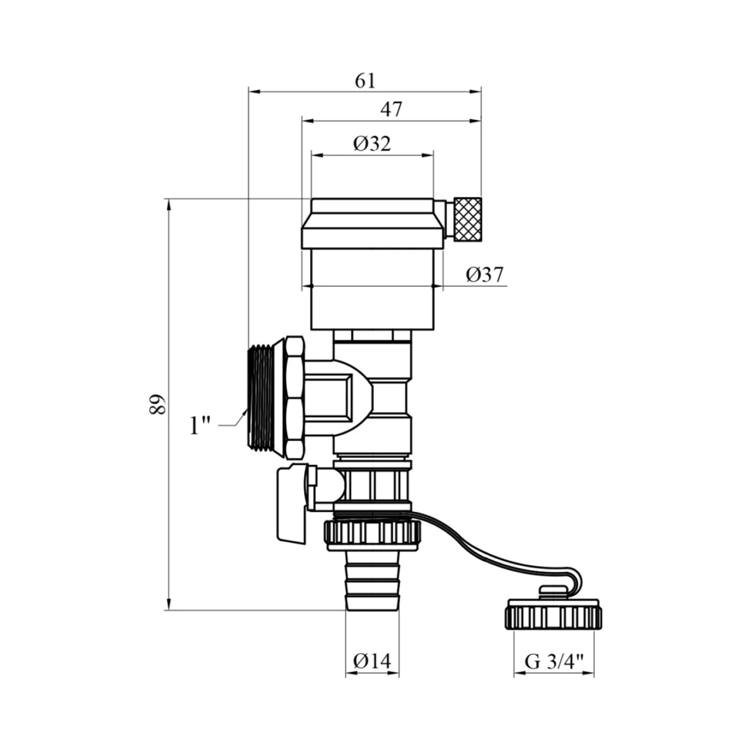 Зливна група для колектора Karro 1" РЗ нікельована KR-1129