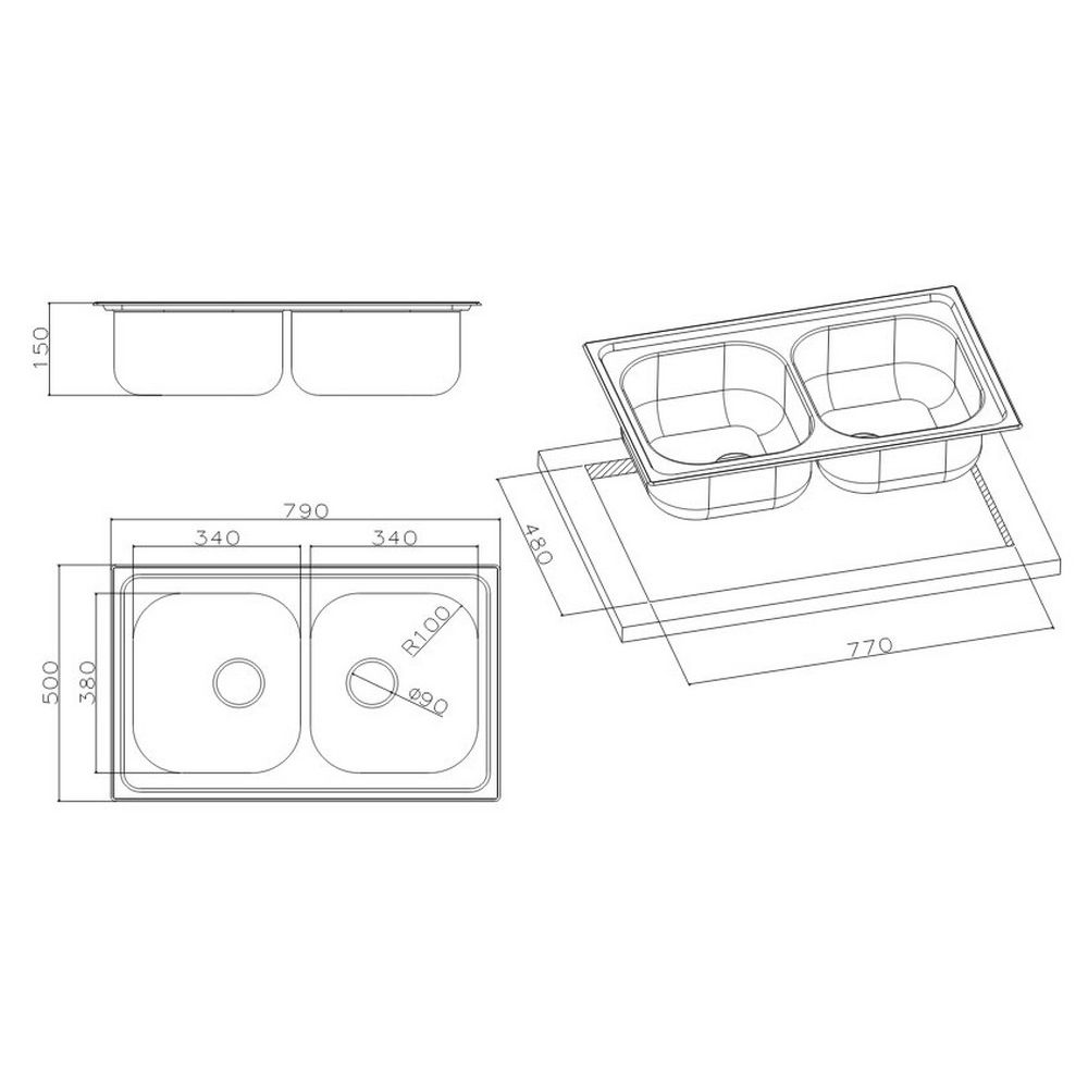 Кухонная мойка Apell Oceano OH792IPC Satin