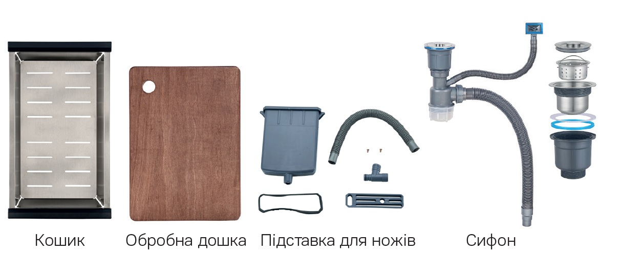 Мийка з нерж. сталі MIXXUS PREMIUM MH7545-SET-05 MICRO DECOR NANO-SILVER (3.0/0.8) комплект (Колір нерж) (MX9635)