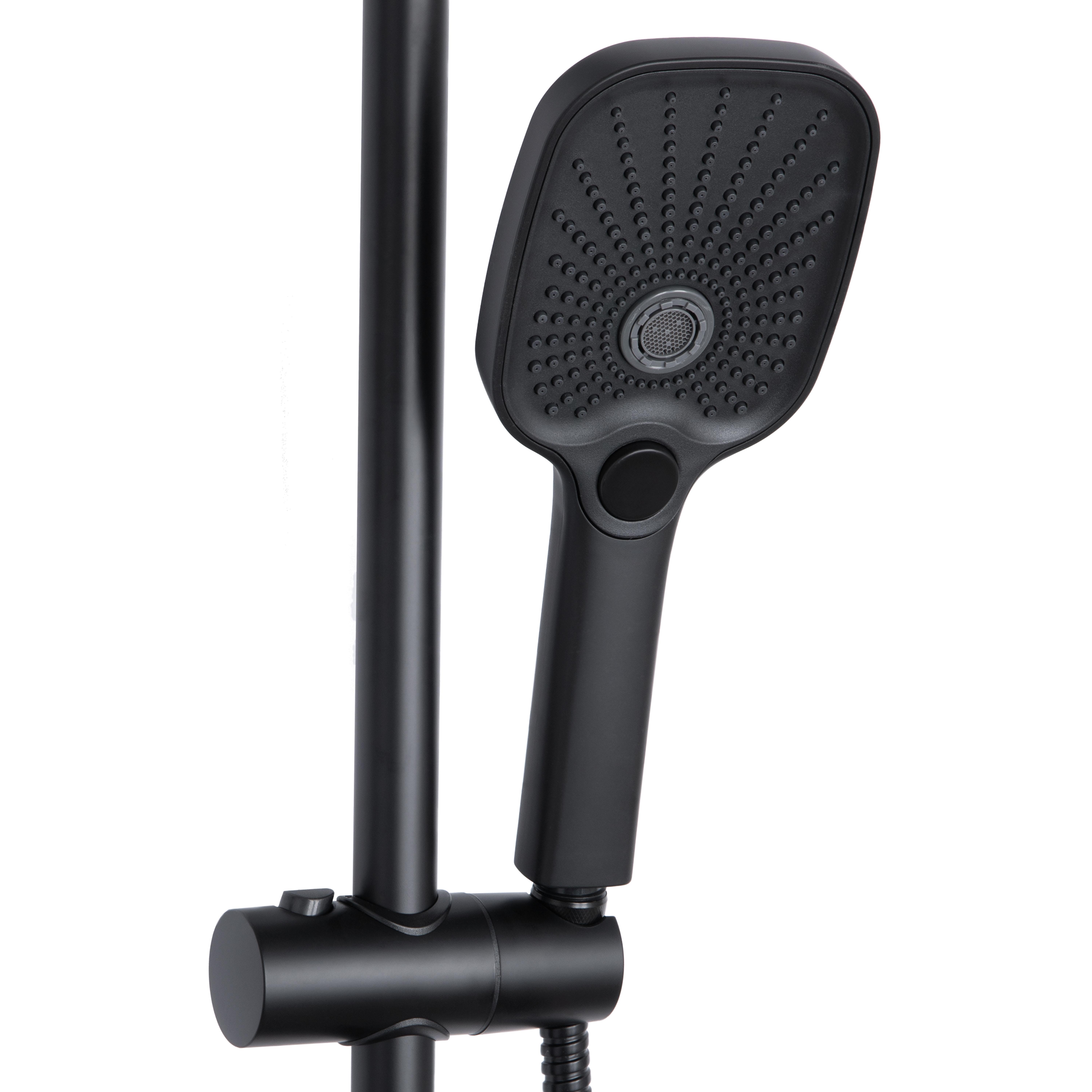 Душова система універсальна Qtap Gemini на три споживачі (з виливом) QTGEM111BLM45686 Black Matt