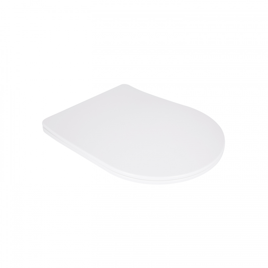 Сидіння для унітаза підлогового (Grand) 560×363×30 мм, White, з мікроліфтом, Slim Duroplast, Quick Release QT26228301W3 Qtap