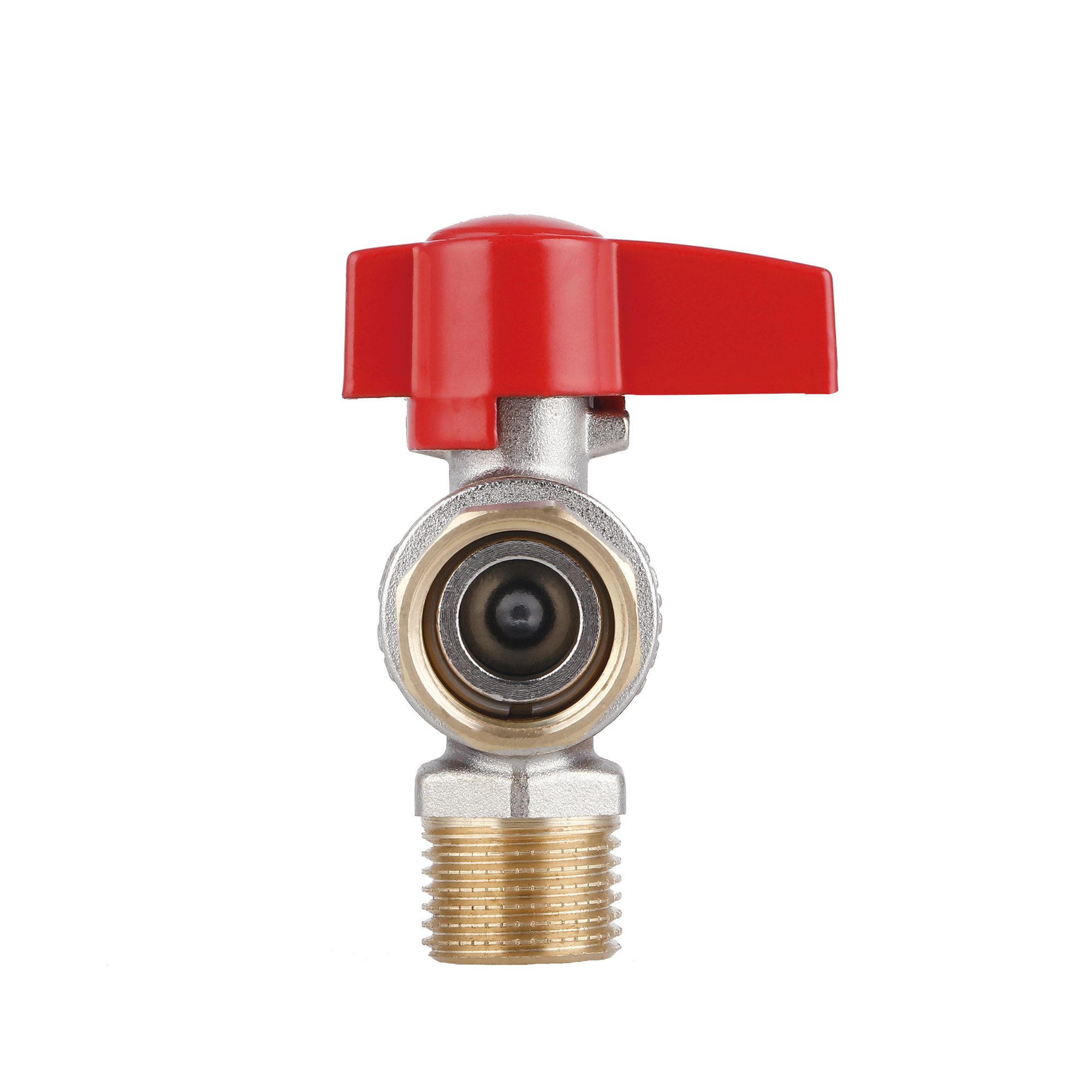Кран кульовий Thermo Alliance Standart 1/2"ВЗ кутовий, PN40, з накидною гайкою TAS224W15