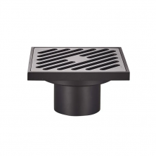 Душовий трап KOER FD10-100x100-180-BLACK 100x100мм, прямий відвід (Колір чорний) (KR3414)