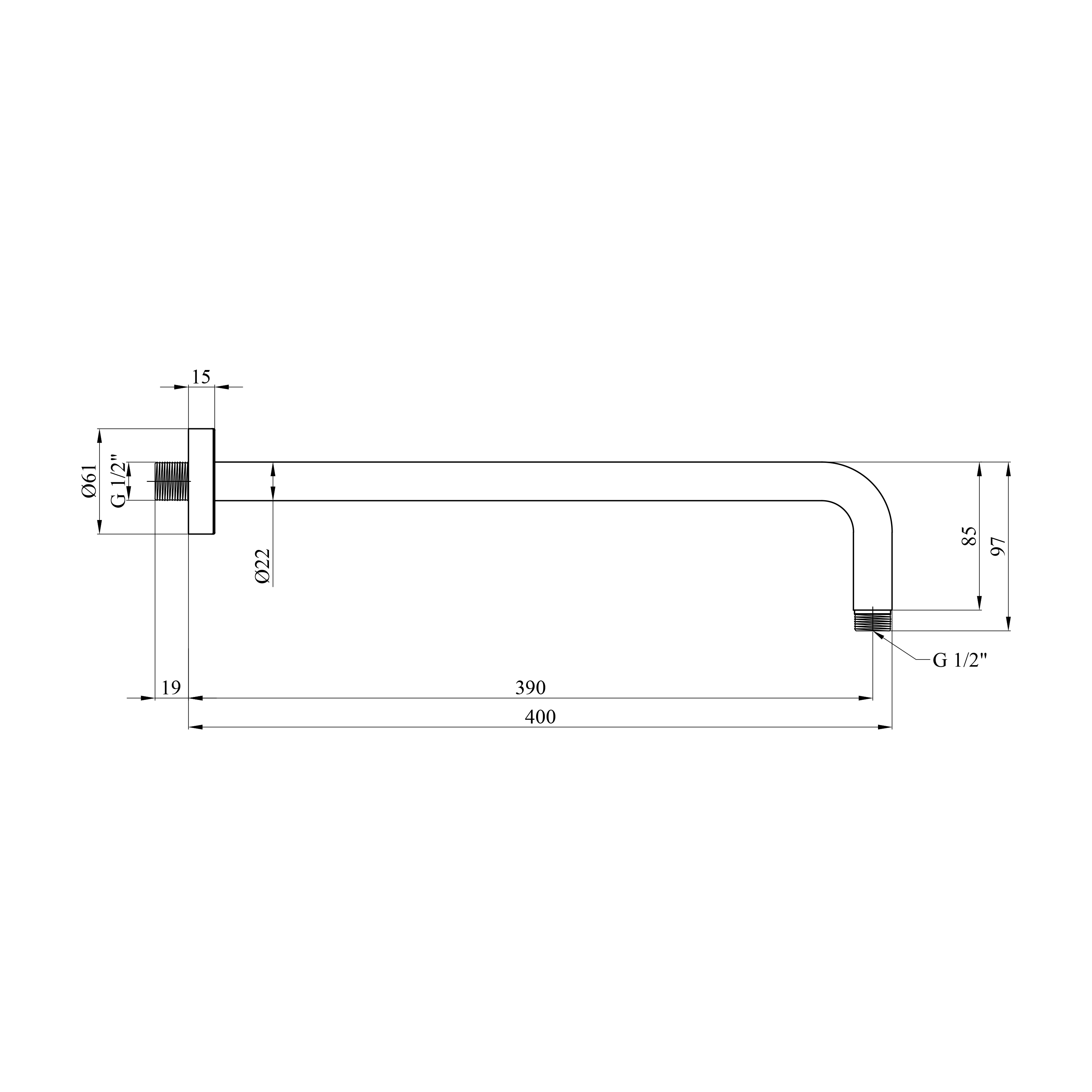 Тримач для душу Kroner Element 2142111401Z-0101