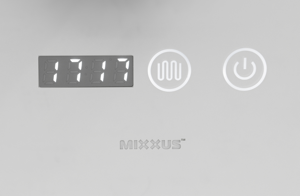Дзеркало MIXXUS PLAIN MC02-80-CASE з LED Touch, Anti-fog, димером, рег. яскравості, годинником (MI7158)