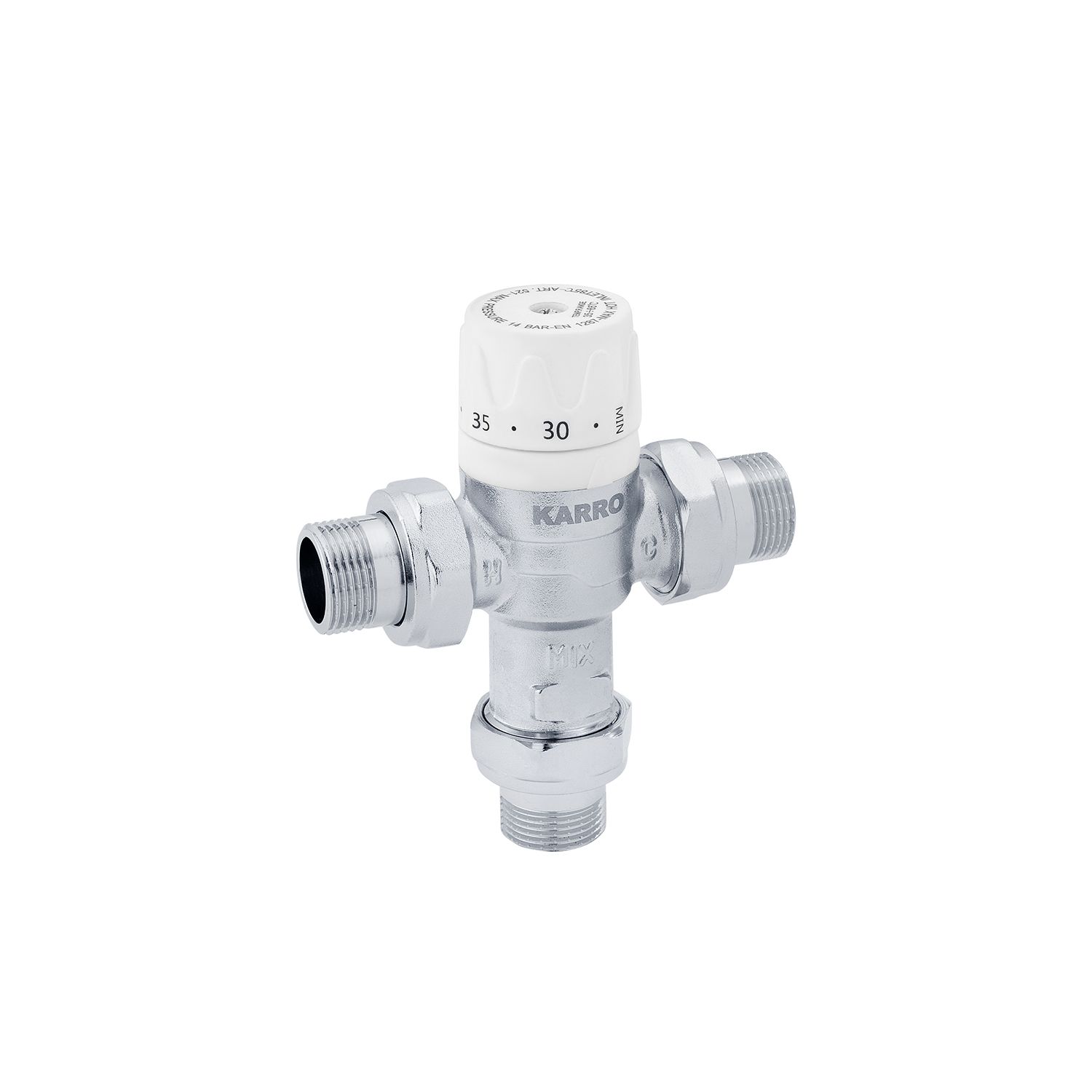 Змішувальний термостатичний кран Karro 1/2" ЗЗЗ нікельований KR-1081