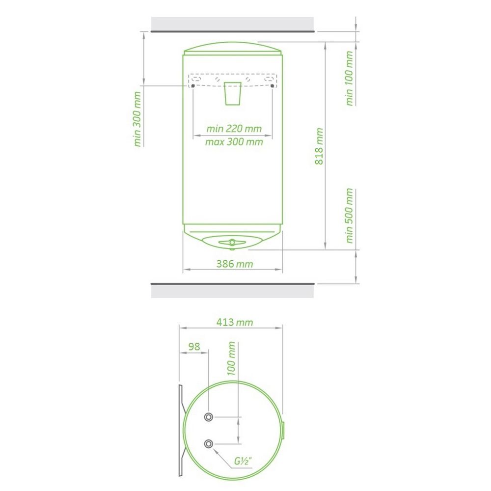 Водонагреватель Tesy Anticalc Slim 50 л, сухой ТЭН 2x0,8 кВт (GCV503516DD06TS2RC) 304132