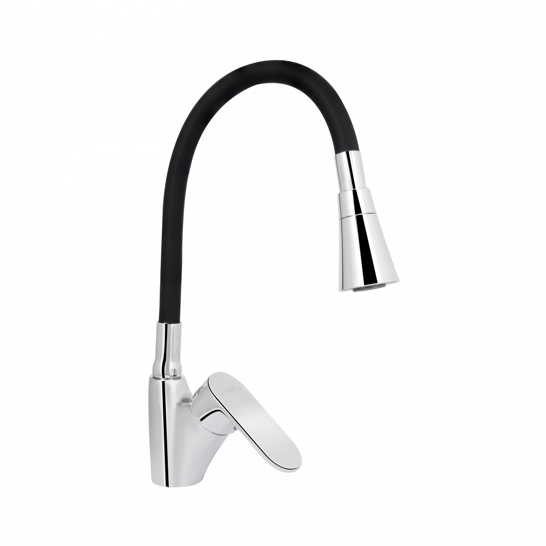 Змішувач для кухні Lidz Tani 007F3 з гнучким виливом (k40) LDTAN007F3BCR37649 Chrome/Black