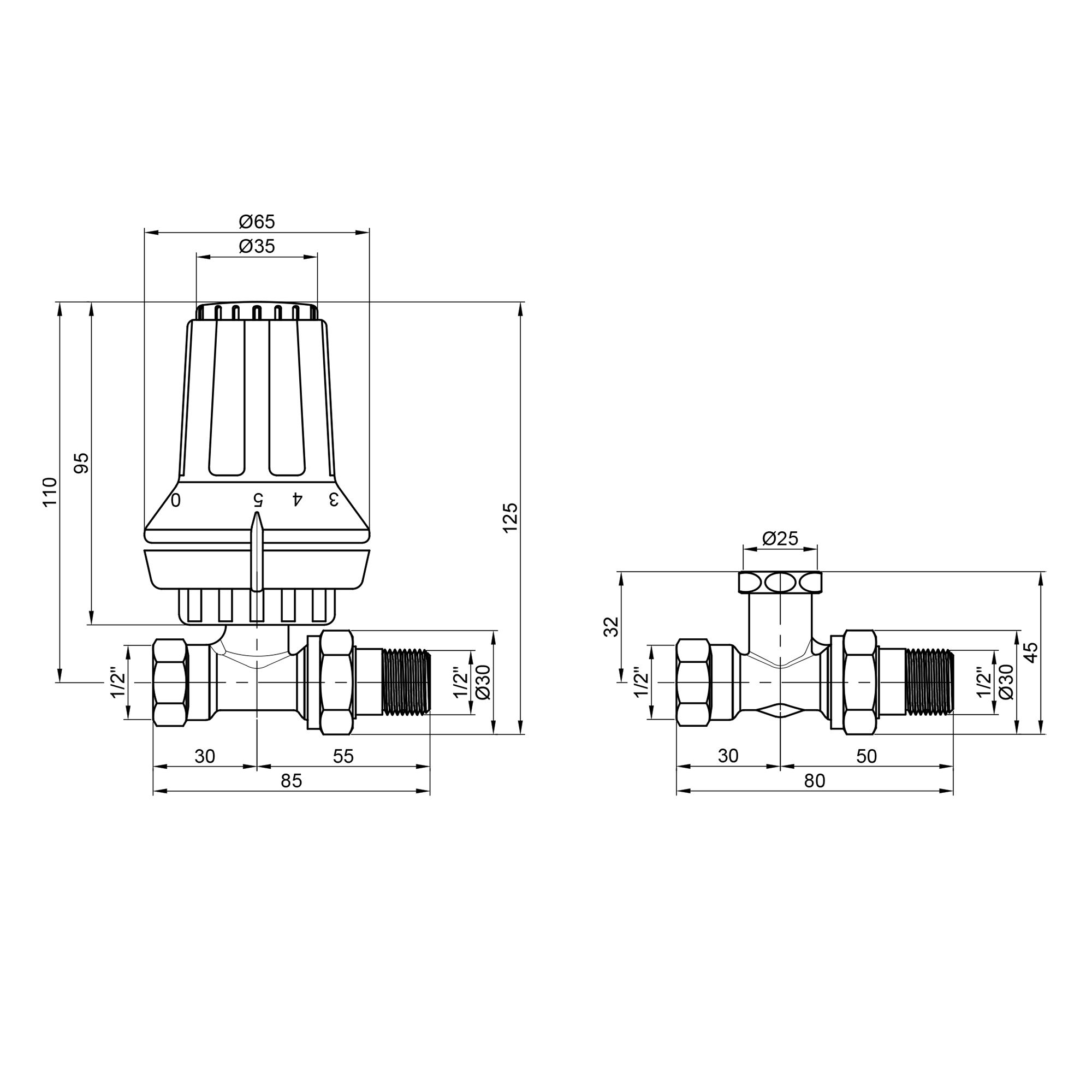 Комплект термостатический Danfoss RAS-C+RA-FN+RLV-S 1/2" прямой (013G2229)