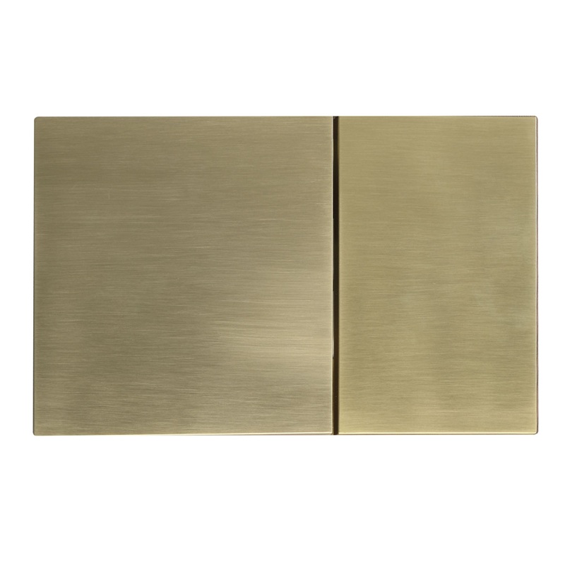 Панель змиву KOER KT-0610-12 240x160x32mm пластикова, кнопка квадратна (колір матове золото) (KR6137)