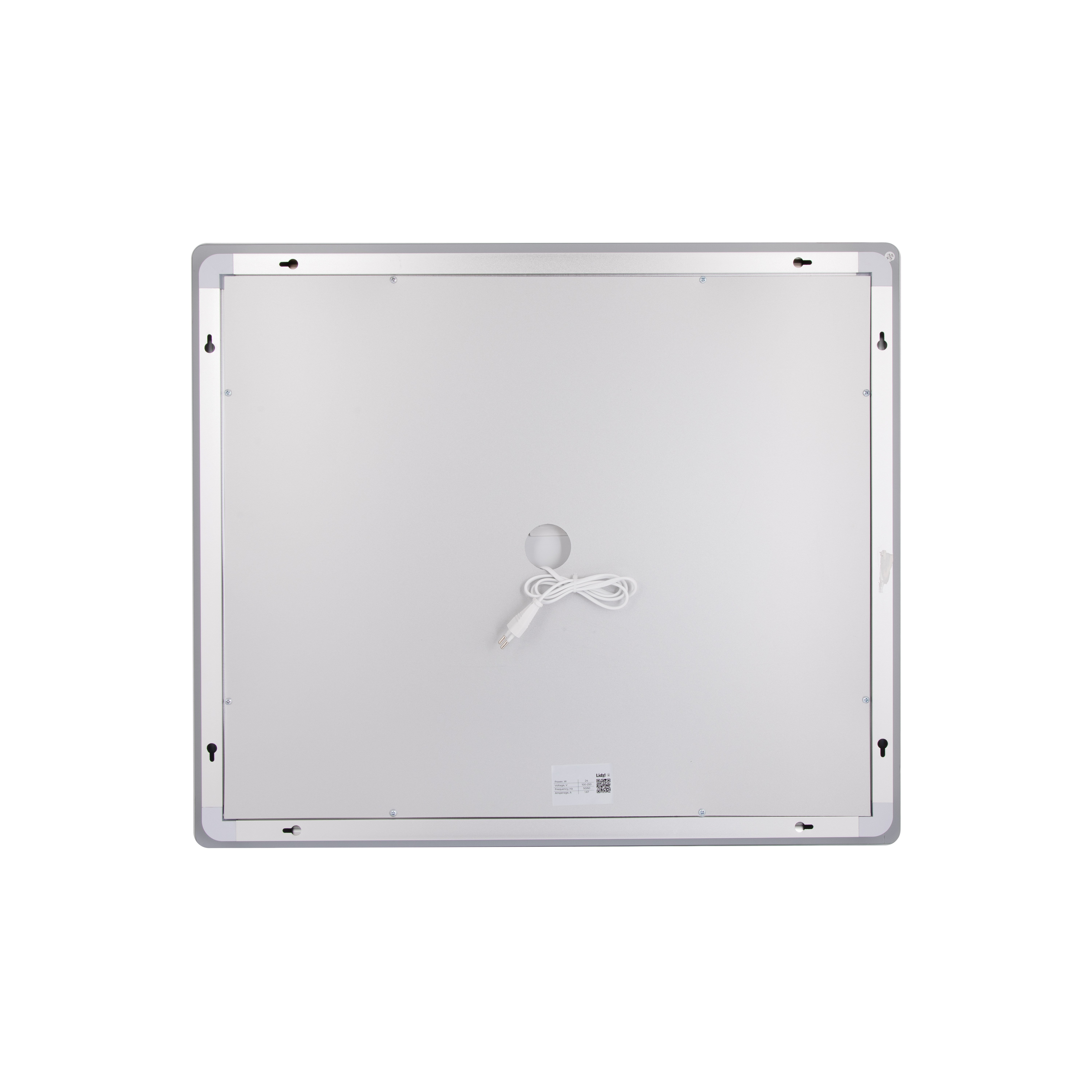 Дзеркало Lidz Kubis (KU2) 700х600 з LED-підсвічуванням Touch, з антизапотіванням, з димером, рег. яскравості LDKU60070049286