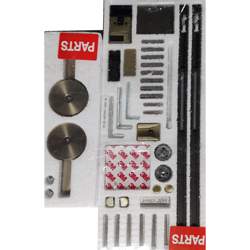 Двері у нішу розсувні KOER SR SD01-120x200-TR-07 прозоре скло EASY CLEAN 8мм графіт (KR5378)