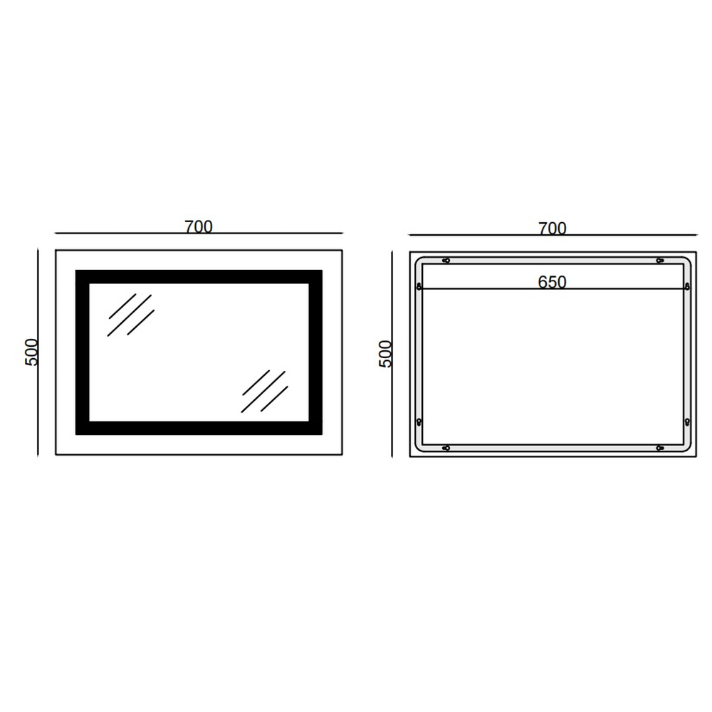 Дзеркало MIXXUS STYLE MR13-70x50-REVERSE з LED Touch, Anti-fog, димером, рег. яскравості (MI6665)