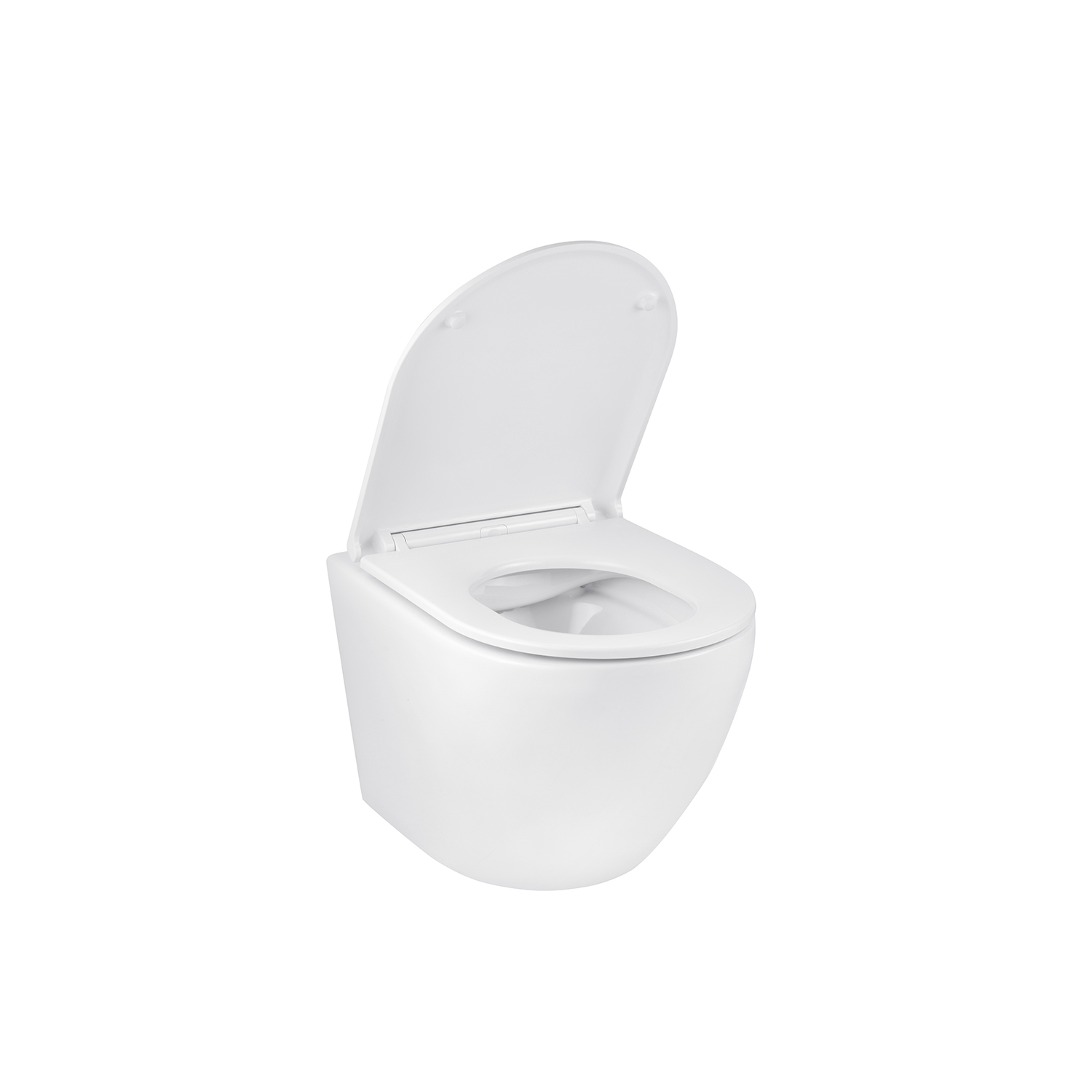 Унітаз підвісний Kroner Harz WHI493736 RIMLESS безобідковий з сидінням Slim Duroplast / Soft-close / Quick relase (KH493736WHIR)