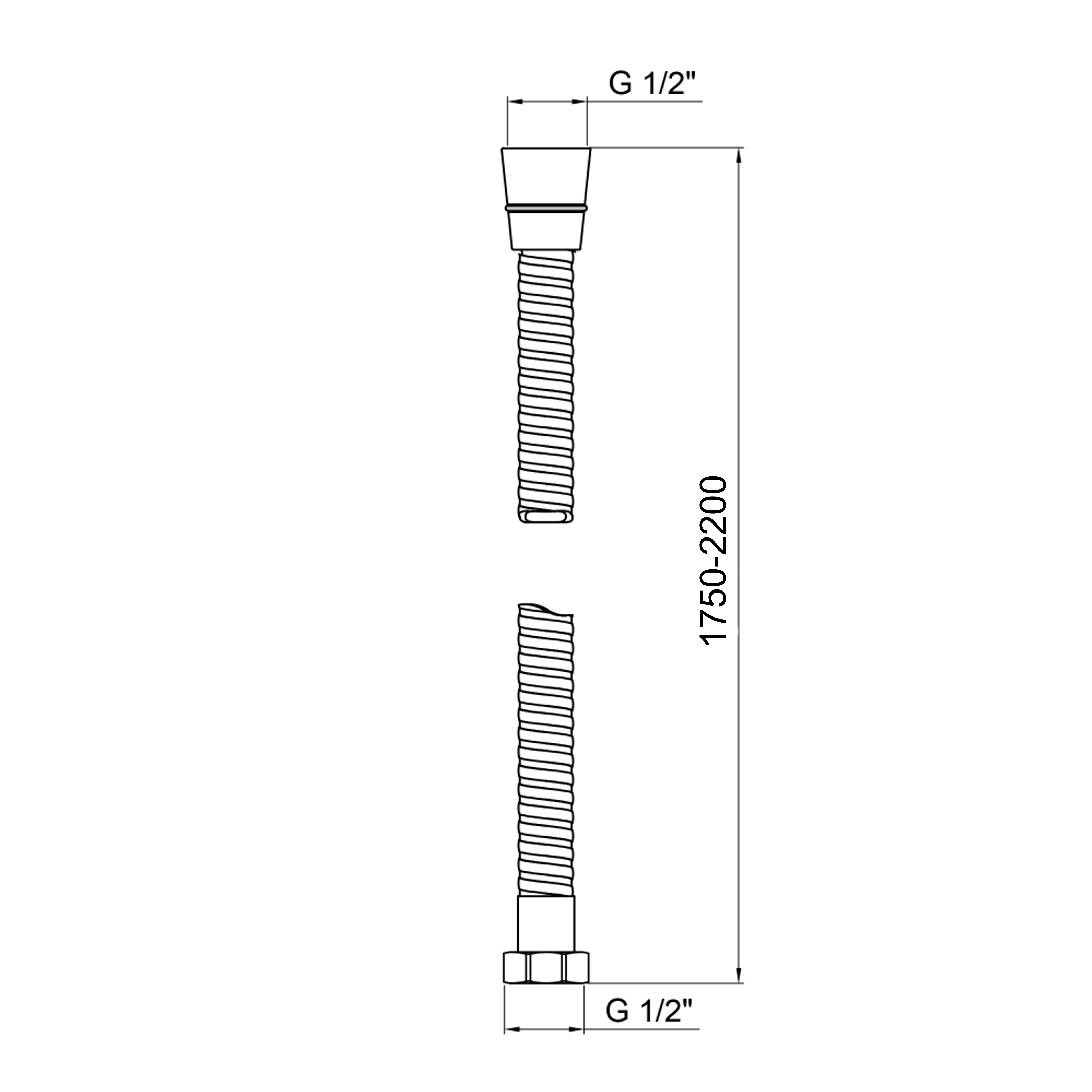 Шланг Lidz Niagara 01 1,75-2,2 м LDNIA01CRM22148 Chrome