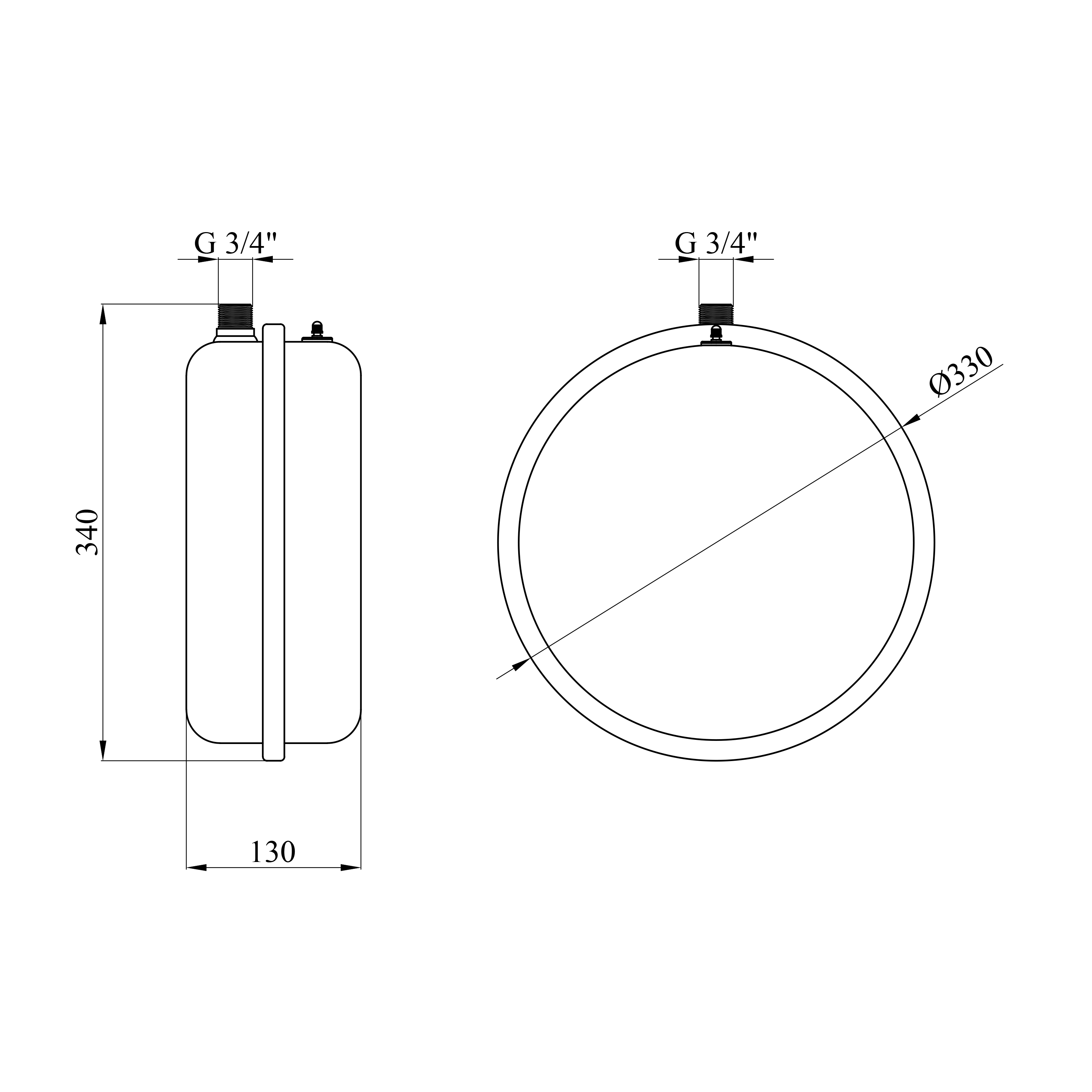 Розширювальний бак Grandwater PTEV10 (таблетка)