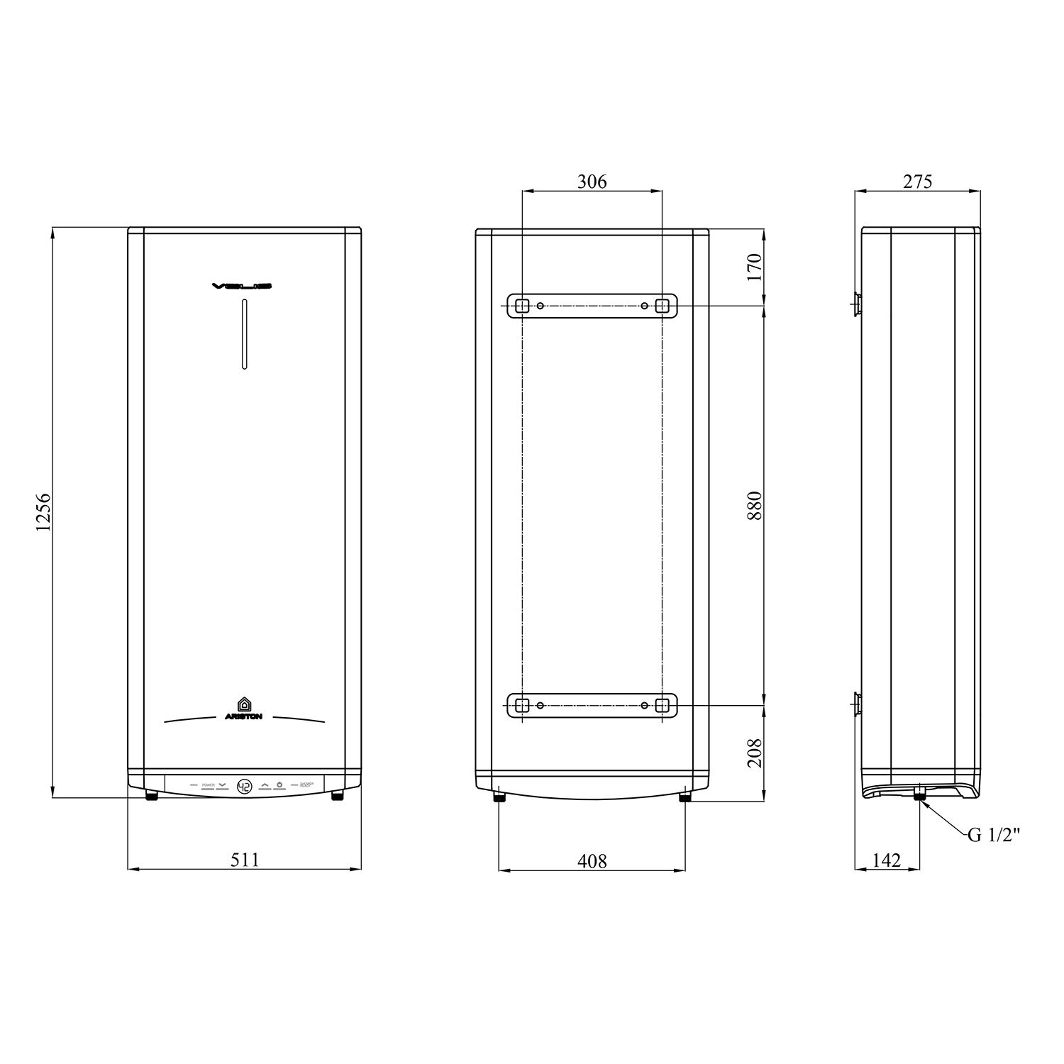 Водонагрівач Ariston Velis Tech 100 EU з мокрим ТЕНом 3100919