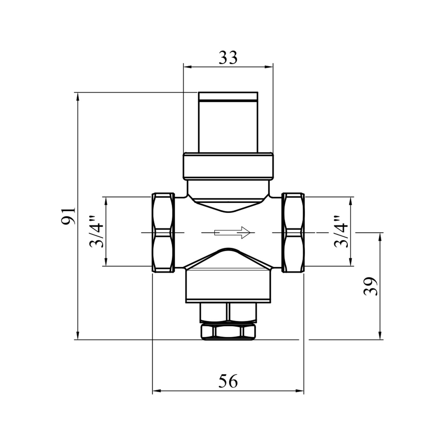 Редуктор тиску Karro 3/4" KR-80837 нікельований
