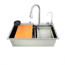 Мийка багатофункціональна Zerix ZH7546-SET-07.SUS304 DECOR з вбудованим змішувачем (ZX5684)