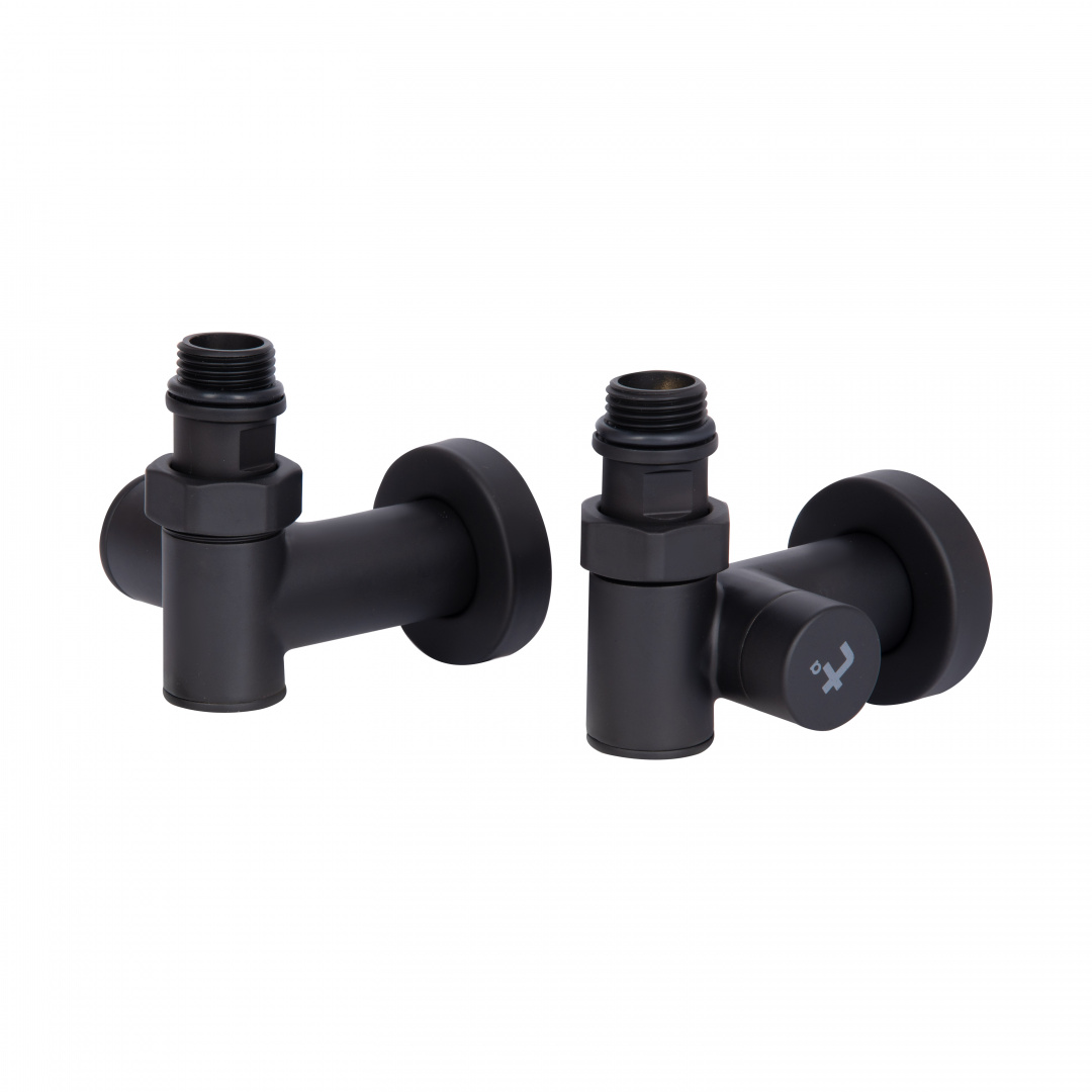 Комплект кранів Thermo Alliance Standart 1/2" чорний, для рушникосушарки кутовий SF395W15HEB