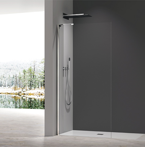 Душова перегородка Walk-In KOER SR SP02-100x200-TR-01 прозоре скло EASY CLEAN 8мм хром (KR5395)